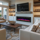 Recessed&Wall-Mounted  Electric Fireplace with Adjustable Flame Color&Intensity,APP Control-EF